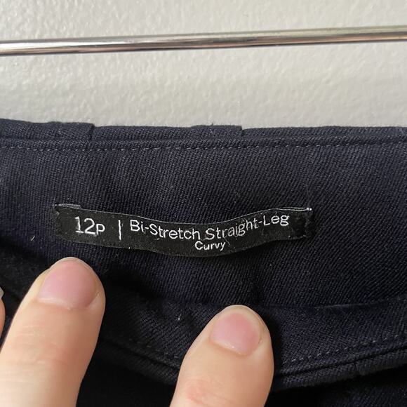 Talbots Womens Dress Pants Size 12 Petite Bi Stretch Straight Leg Curvy Navy - Picture 3 of 11